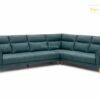 Barista leatherette corner sofa in Hyderabad with cup holders and diamond design