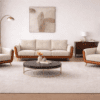 Horizon dual shade 3+1+1 sofa in Hyderabad leatherette and fabric sofa set