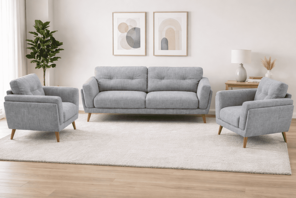 Oasis fabric 3+1+1 sofa in Hyderabad premium modern sofa set for living room