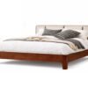 serene teak wood king size bed in Hyderabad upholstered modern wooden cot